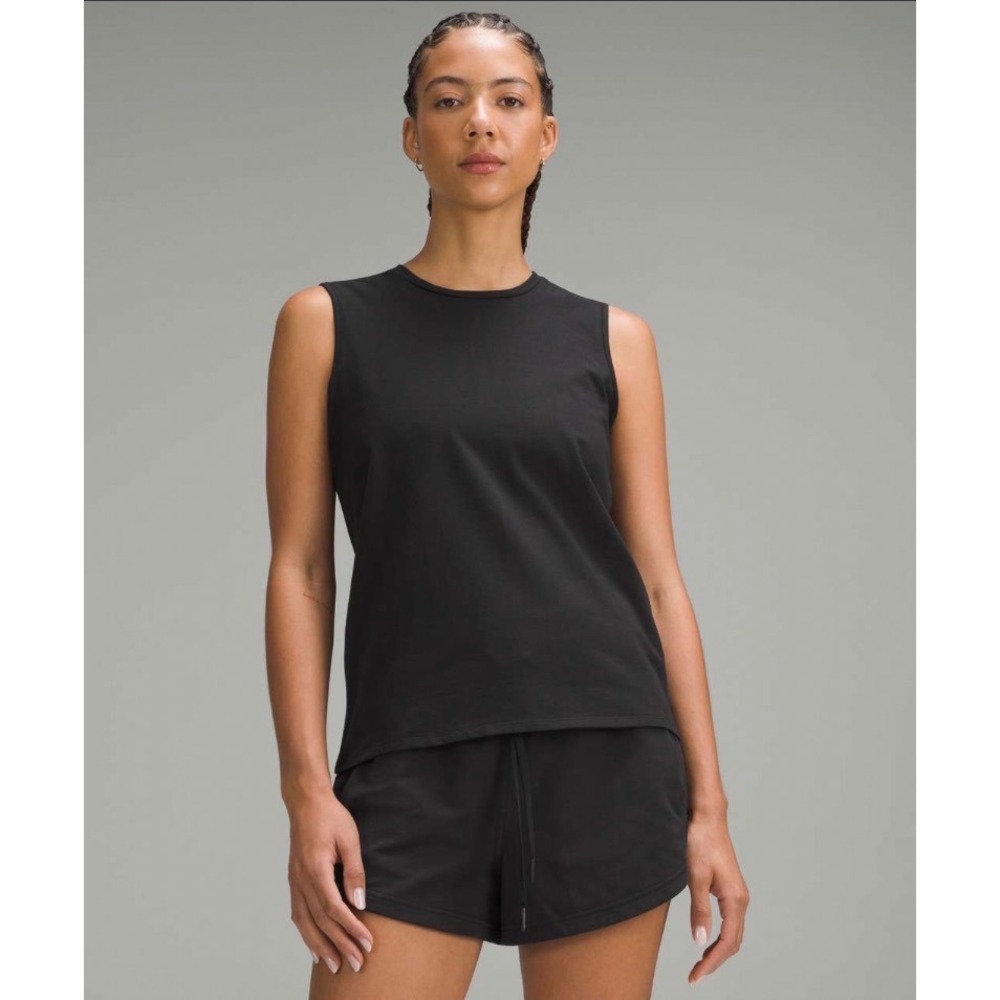 Lululemon Organic Cotton Jersey Tank W1ET3S Black Women Size 10 Large